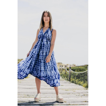 VESTIDO AZUL INDIGO TIE DYE
