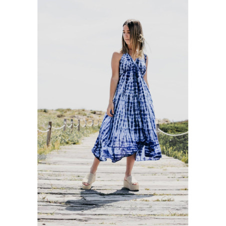 VESTIDO AZUL INDIGO TIE DYE
