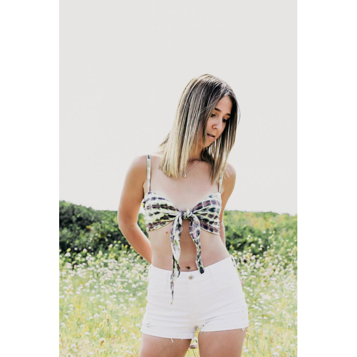 TOP ANUDADO TIE DYE MARRÓN/VERDE
