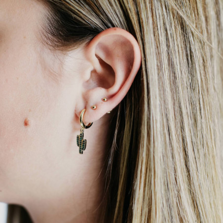 PENDIENTE ARO CACTUS Y ZIRCONITAS CÚBICAS