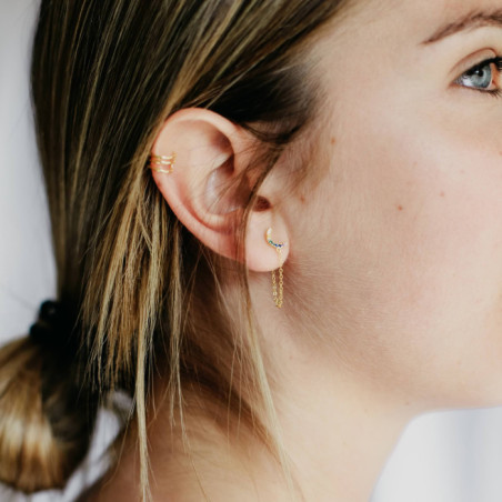 PENDIENTES ARCOIRIS Y RAYO CHAPADOS EN ORO 18K