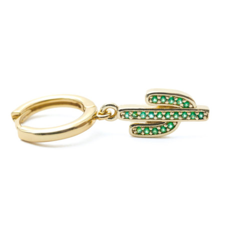 PENDIENTE ARO CACTUS Y ZIRCONITAS CÚBICAS