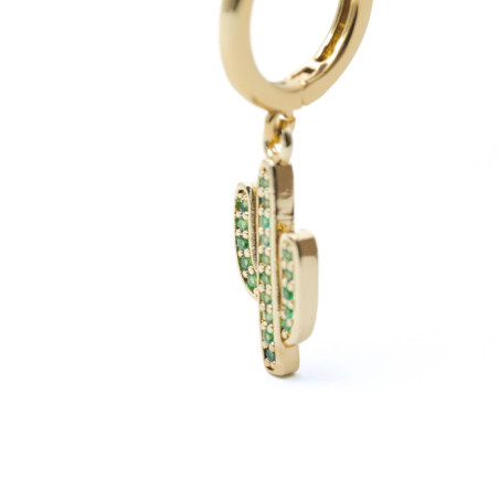 PENDIENTE ARO CACTUS Y ZIRCONITAS CÚBICAS
