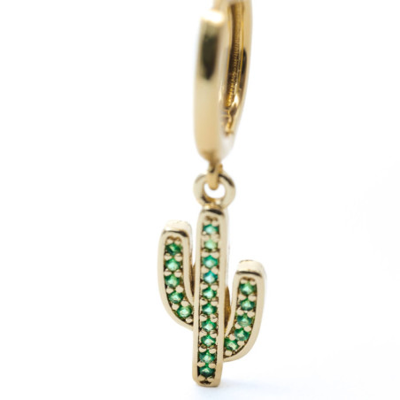 PENDIENTE ARO CACTUS Y ZIRCONITAS CÚBICAS