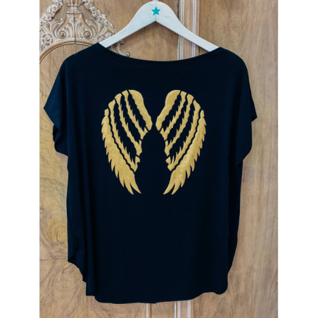CAMISETA ALAS NEGRA