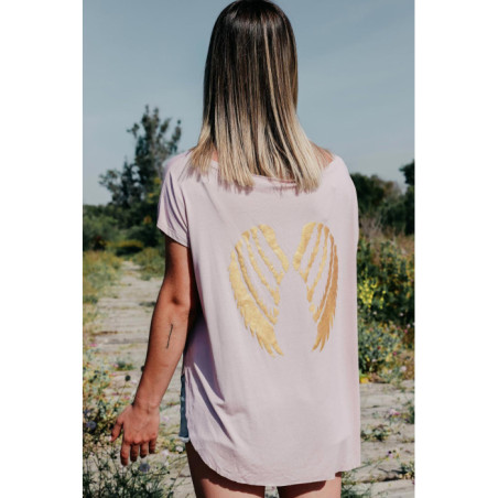 CAMISETA ALAS ROSA