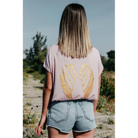 CAMISETA ALAS ROSA