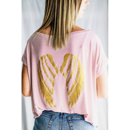 CAMISETA ALAS ROSA