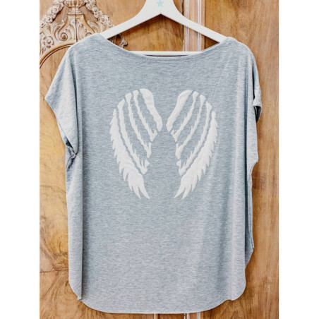 CAMISETA ALAS GRIS