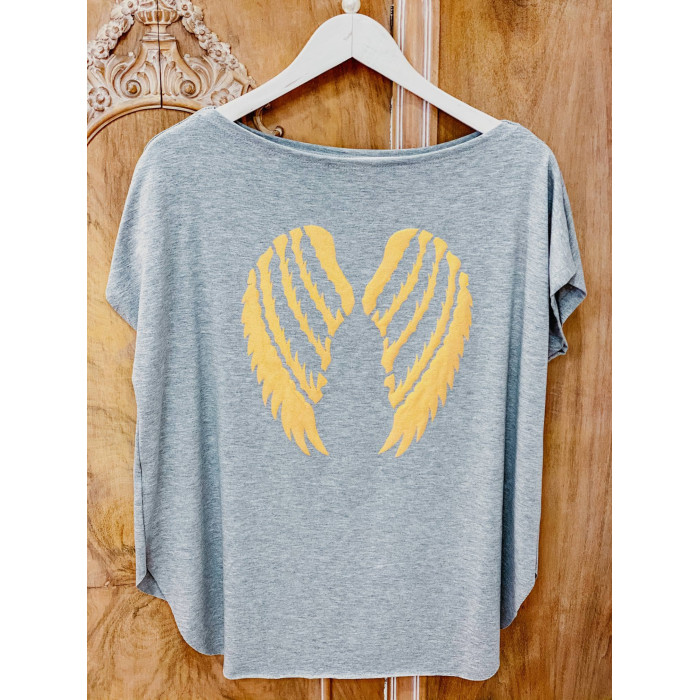 CAMISETA ALAS GRIS