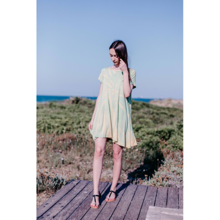 VESTIDO TIE DYE AMARILLO/VERDE