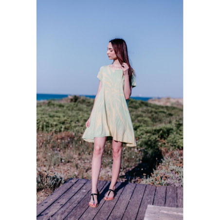 VESTIDO TIE DYE AMARILLO/VERDE