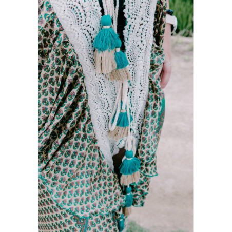 VESTIDO BOHO CHIC SEDA COLORES TIERRA
