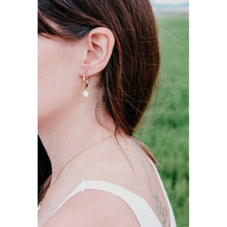 PENDIENTES ARO ACERO 20MM Y ESTRELLA DE NÁCAR