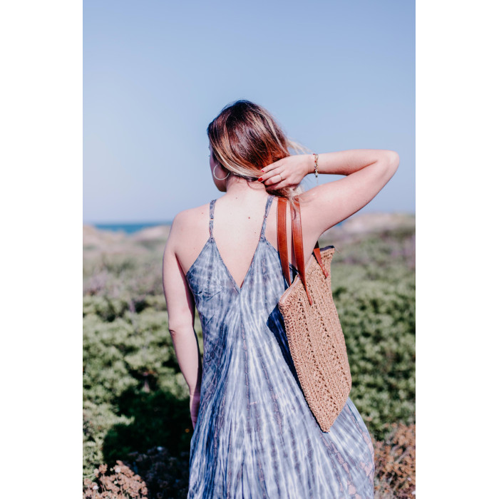 VESTIDO TIE DYE TIRANTES AZUL CENIZA