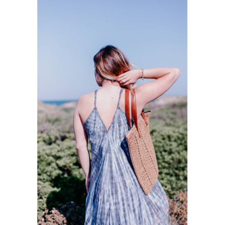 VESTIDO TIE DYE TIRANTES AZUL CENIZA