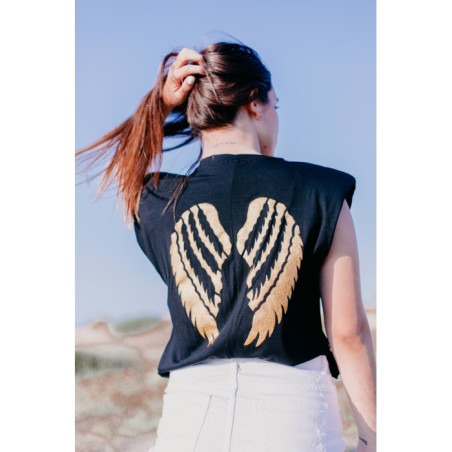 CAMISETA RUGBY ALAS NEGRA