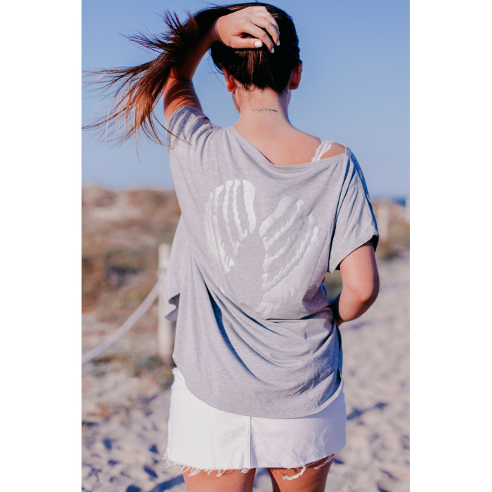 CAMISETA ALAS GRIS