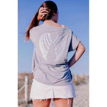 CAMISETA ALAS GRIS
