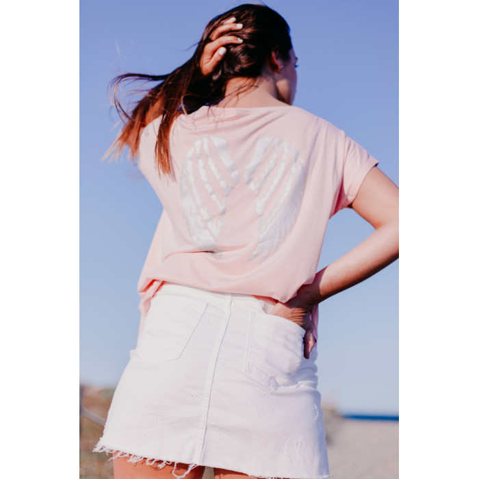 CAMISETA ALAS ROSA