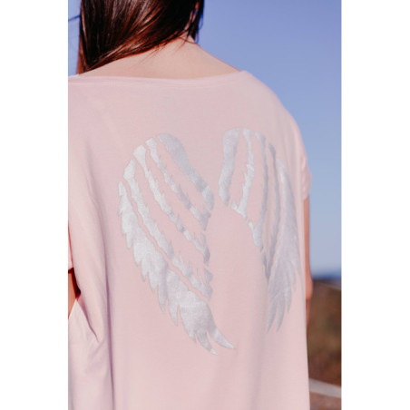 CAMISETA ALAS ROSA
