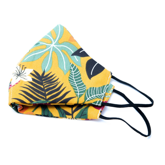 MASCARILLA TELA TROPICAL MOSTAZA
