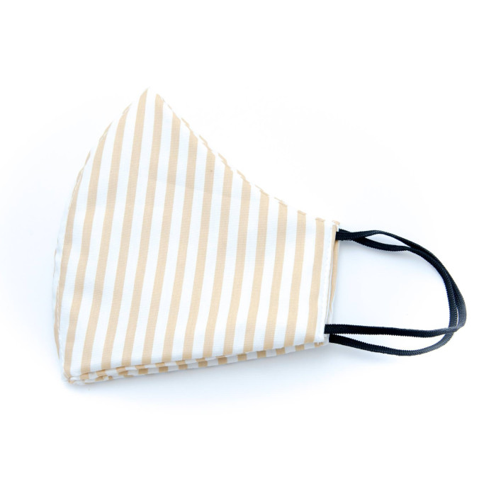 MASCARILLA TELA RAYAS MOSTAZA