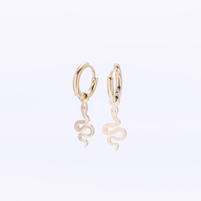 PENDIENTES SERPIENTE ARO ACERO