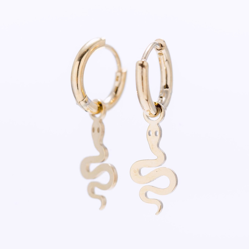 PENDIENTES SERPIENTE ARO ACERO