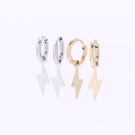 PENDIENTES RAYO ARO ACERO