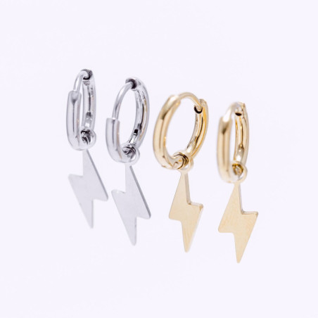 PENDIENTES RAYO ARO ACERO