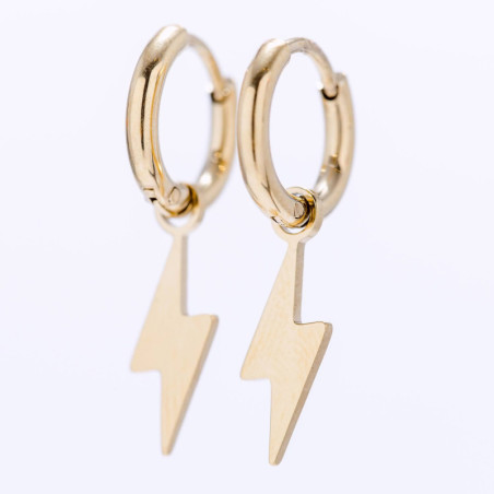 PENDIENTES RAYO ARO ACERO