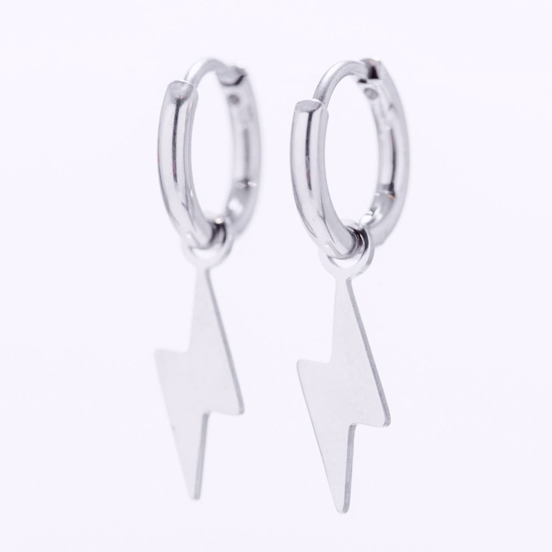 PENDIENTES RAYO ARO ACERO
