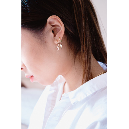 PENDIENTES RAYO ARO ACERO