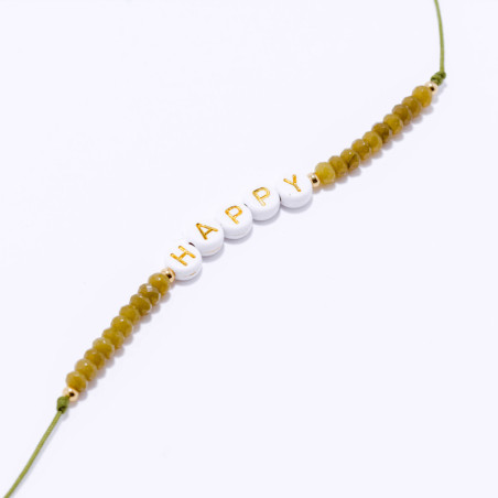PULSERA NOMBRE PERSONALIZADA ACERO Y PIEDRAS NATURALES