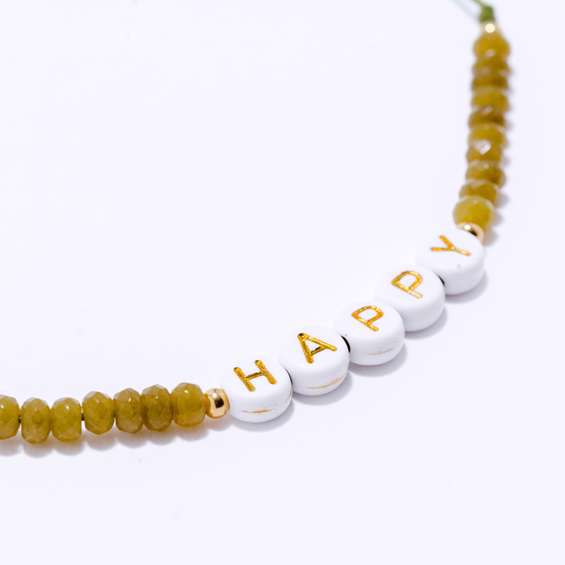 PULSERA NOMBRE PERSONALIZADA ACERO Y PIEDRAS NATURALES