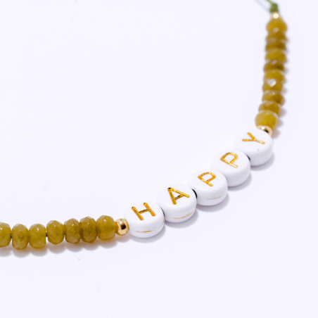 PULSERA NOMBRE PERSONALIZADA ACERO Y PIEDRAS NATURALES