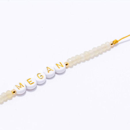 PULSERA NOMBRE PERSONALIZADA ACERO Y PIEDRAS NATURALES