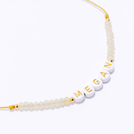 PULSERA NOMBRE PERSONALIZADA ACERO Y PIEDRAS NATURALES