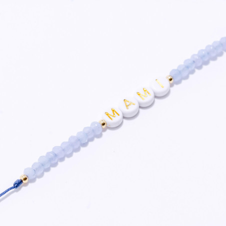 PULSERA NOMBRE PERSONALIZADA ACERO Y PIEDRAS NATURALES