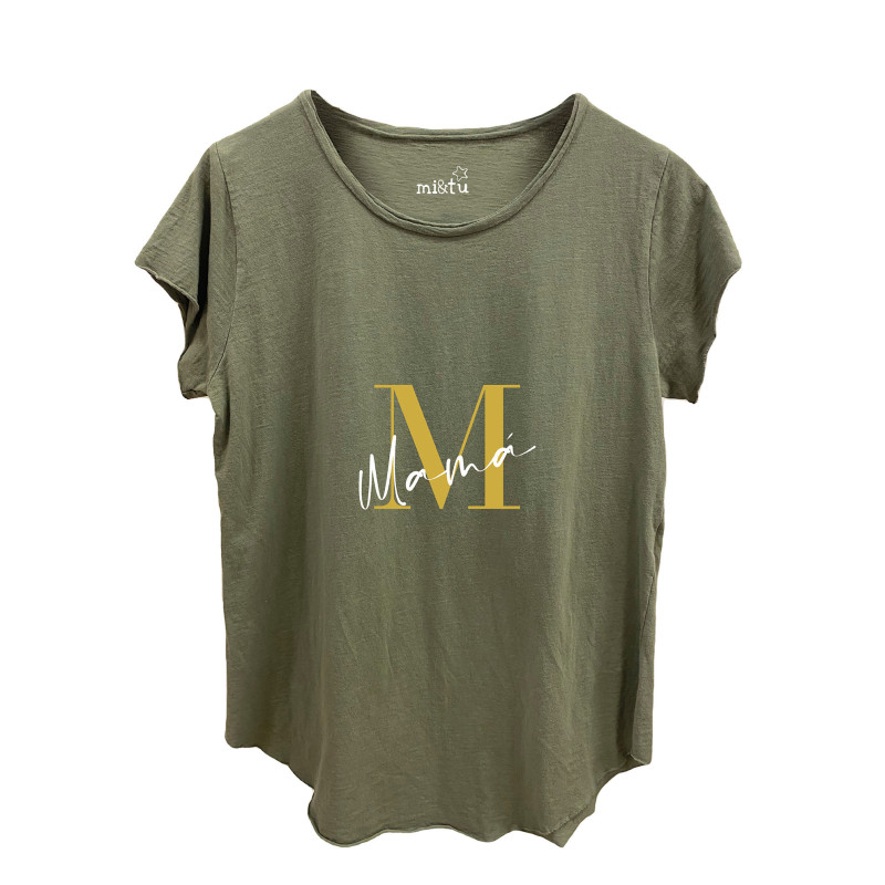 CAMISETA MAMÁ VERDE MILITAR