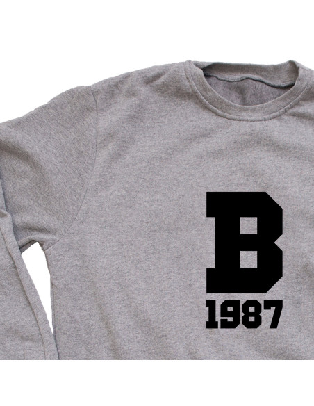 SUDADERA INICIAL GRIS UNISEX
