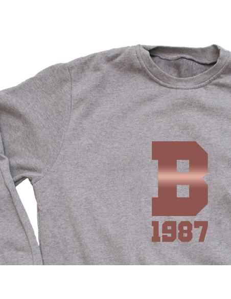 SUDADERA INICIAL GRIS UNISEX