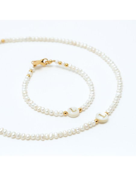 PULSERA INICIAL PERLAS NÁCAR