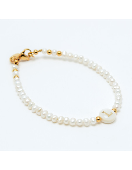 PULSERA INICIAL PERLAS NÁCAR