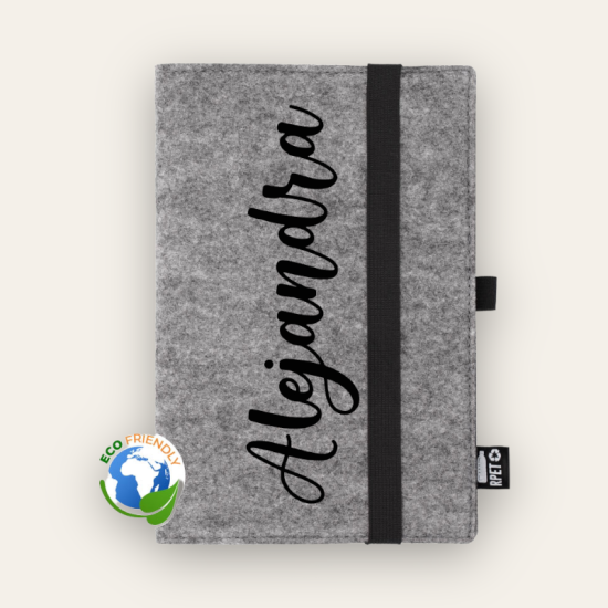 BLOC DE NOTAS FIELTRO RECICLADO PERSONALIZADO INICIAL