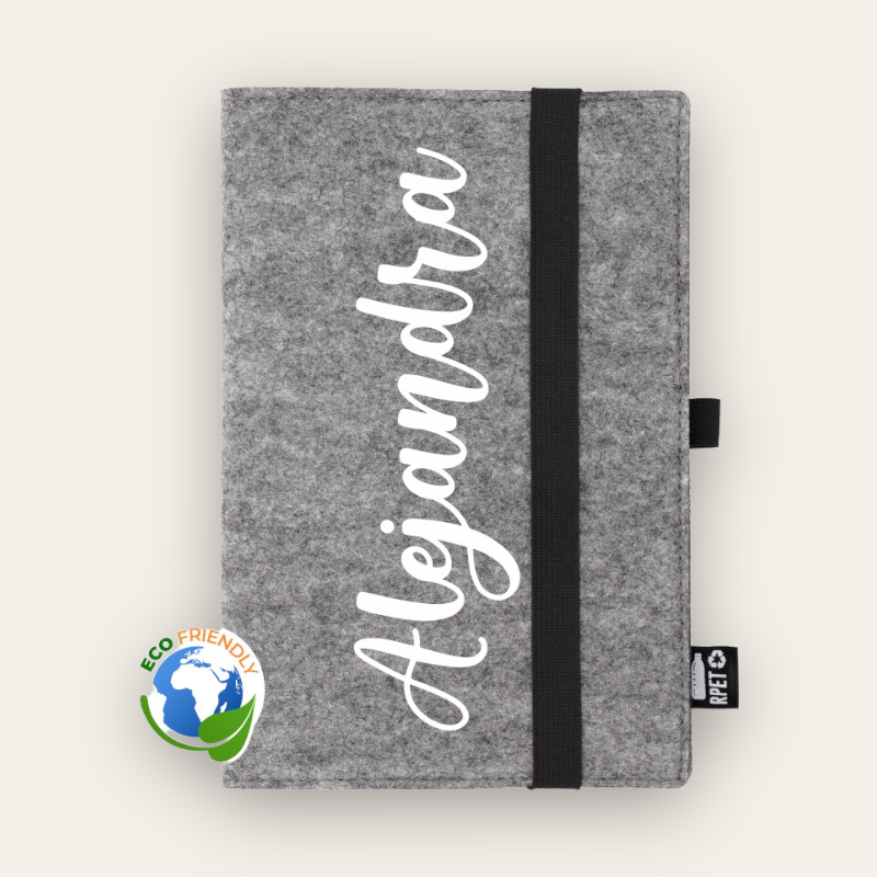 BLOC DE NOTAS FIELTRO RECICLADO PERSONALIZADO INICIAL