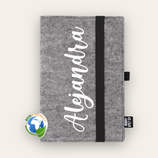 BLOC DE NOTAS FIELTRO RECICLADO PERSONALIZADO INICIAL