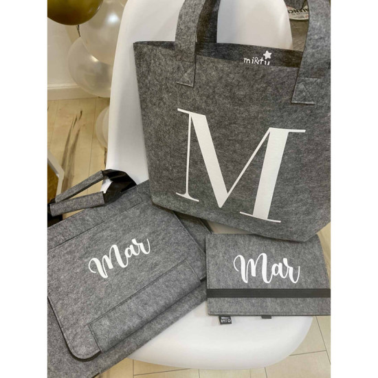 BOLSO FIELTRO PERSONALIZADO INICIAL MEDIUM
