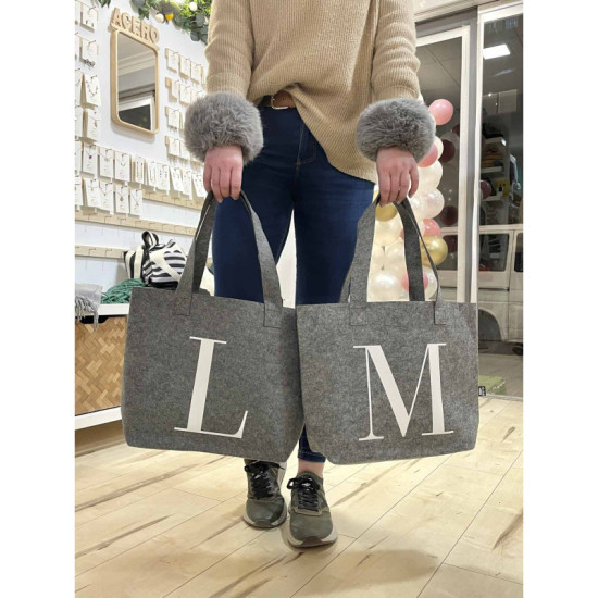BOLSO FIELTRO PERSONALIZADO INICIAL MEDIUM